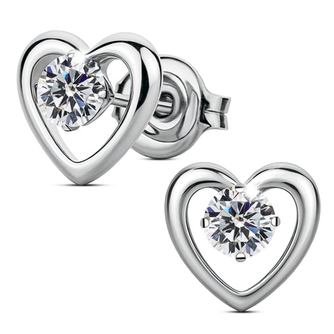VGACETI  Heart MOISSANITE TITANIUM EARRINGS FOR SENSITIVE EARS