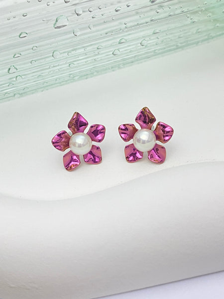 VGACETI Begonia · Bright Surface with Edison's freshwater pearls TITANIUM EARRINGS FOR SENSITIVE EARS