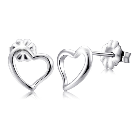 hypoallergenic titanium earrings  love heart stud earrings VGACETI