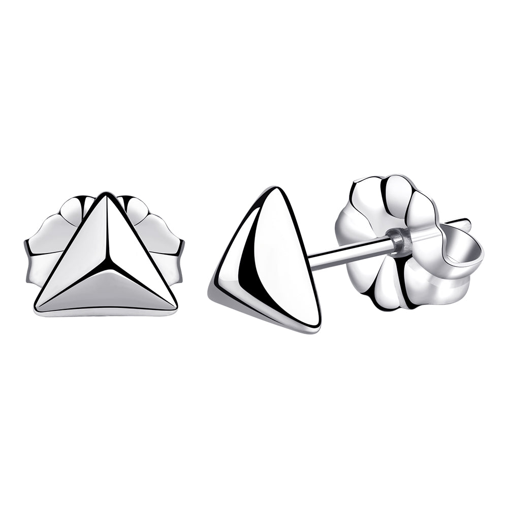 titanium earrings for sensitive people small triangular pyramid stud earrings VGACETI