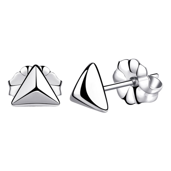titanium earrings for sensitive people small triangular pyramid stud earrings VGACETI