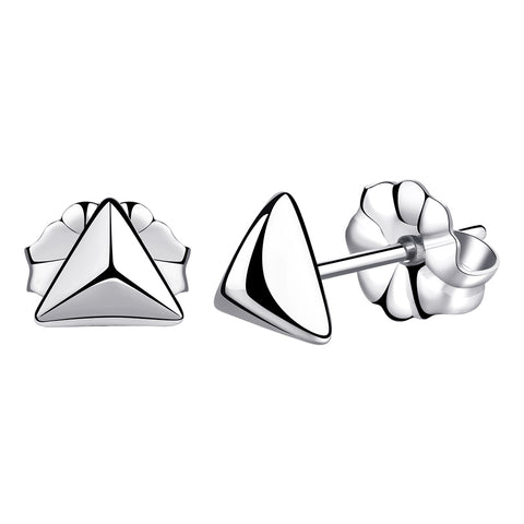 titanium earrings for sensitive people small triangular pyramid stud earrings VGACETI