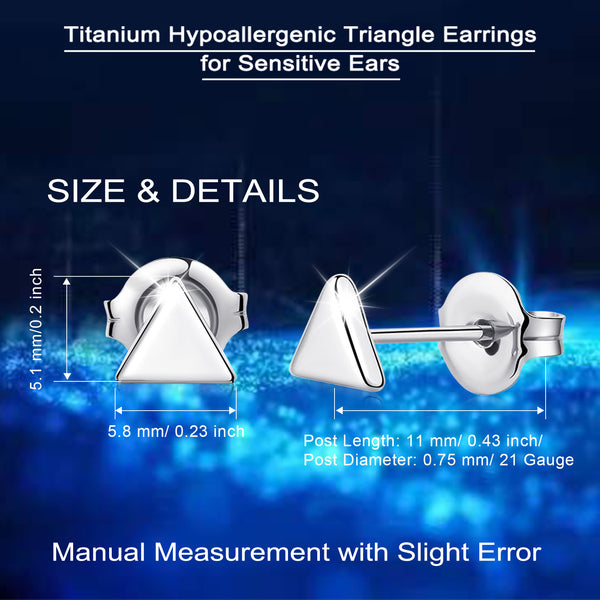 titanium earrings for sensitive people triangle stud earrings VGACETI