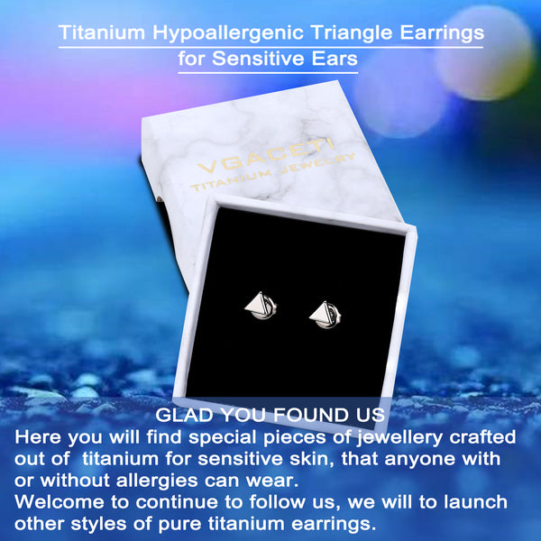 titanium earrings for sensitive people triangle stud earrings VGACETI