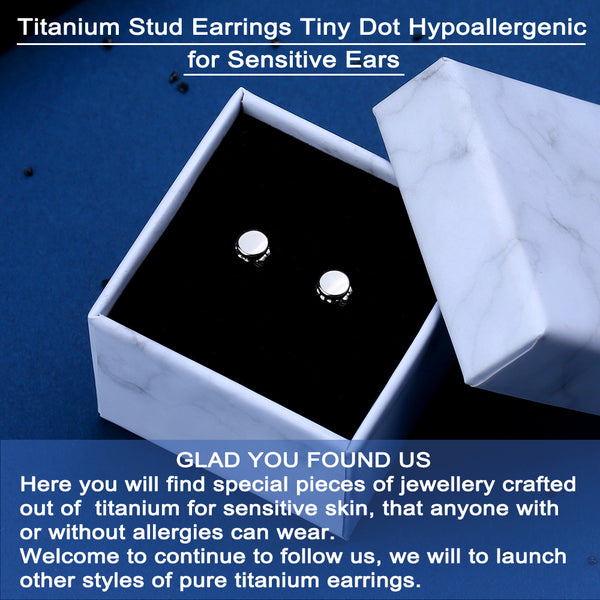 hypoallergenic titanium earrings tiny dot circle stud earrings VGACETI